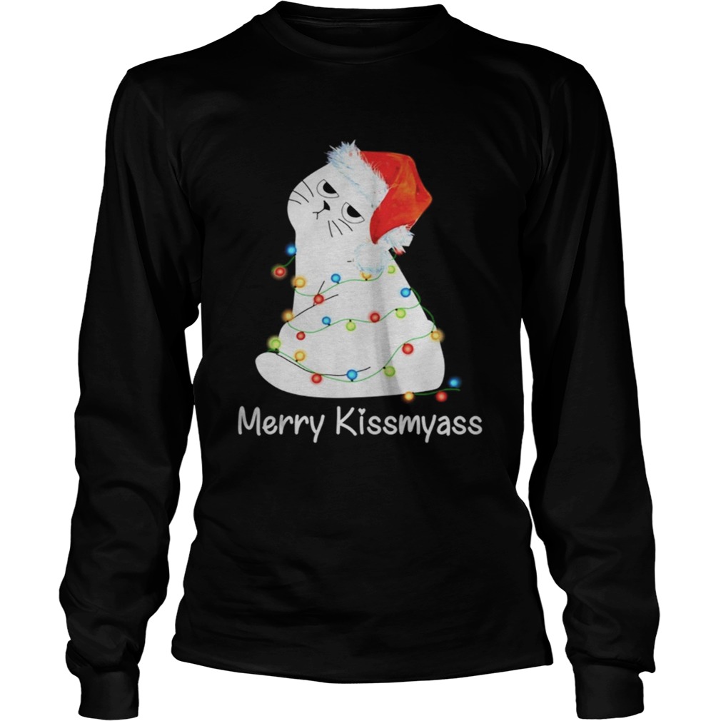 1572663559Cat Merry Kissmyass Christmas Light LongSleeve