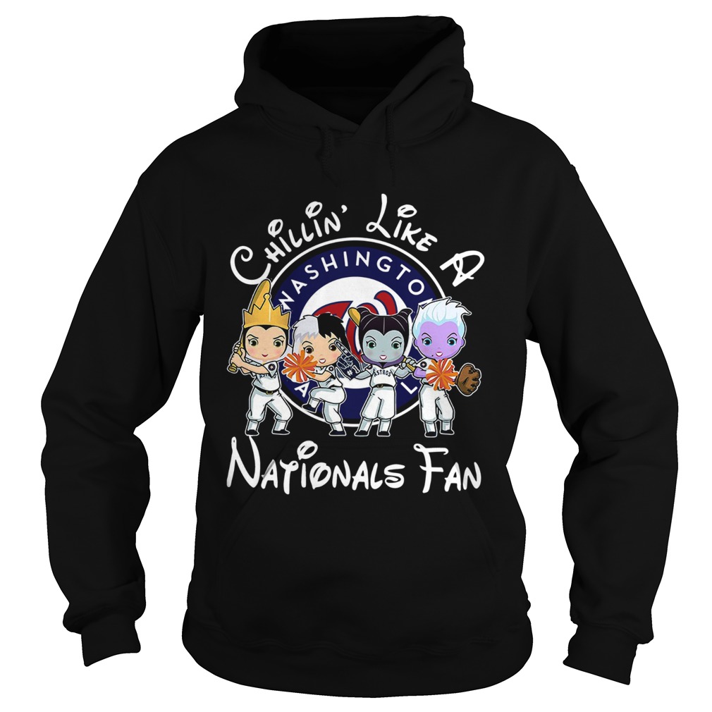 1572664040Cruella De Vil Evil Queen Ursula Maleficent Chillinâ€™ like a Washington Nationals fan Hoodie