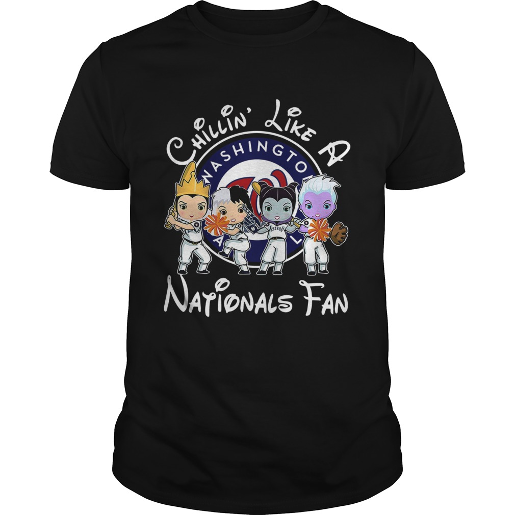 Cruella De Vil Evil Queen Ursula Maleficent Chillin’ like a Washington Nationals fan shirt