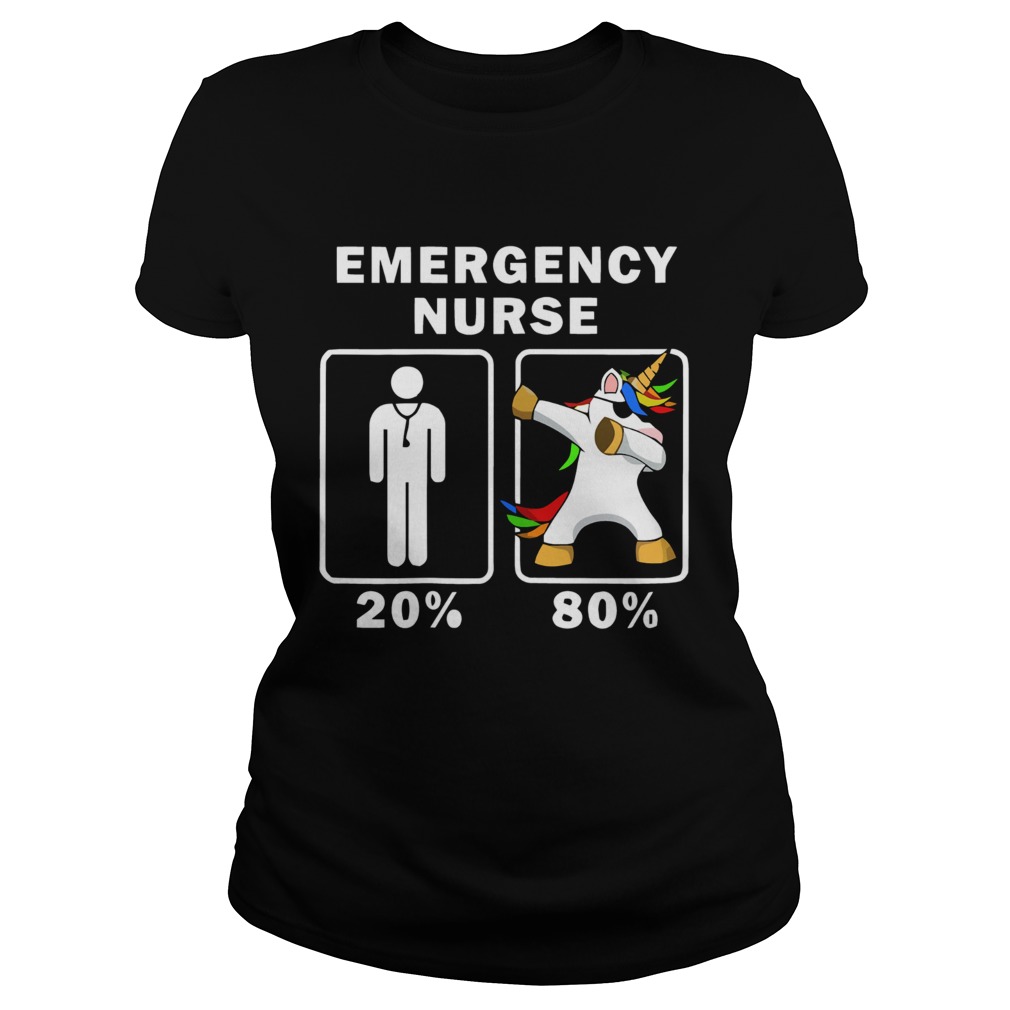 1572664107Emergency Nurse Unicorn Dabbing 20% 80% Classic Ladies