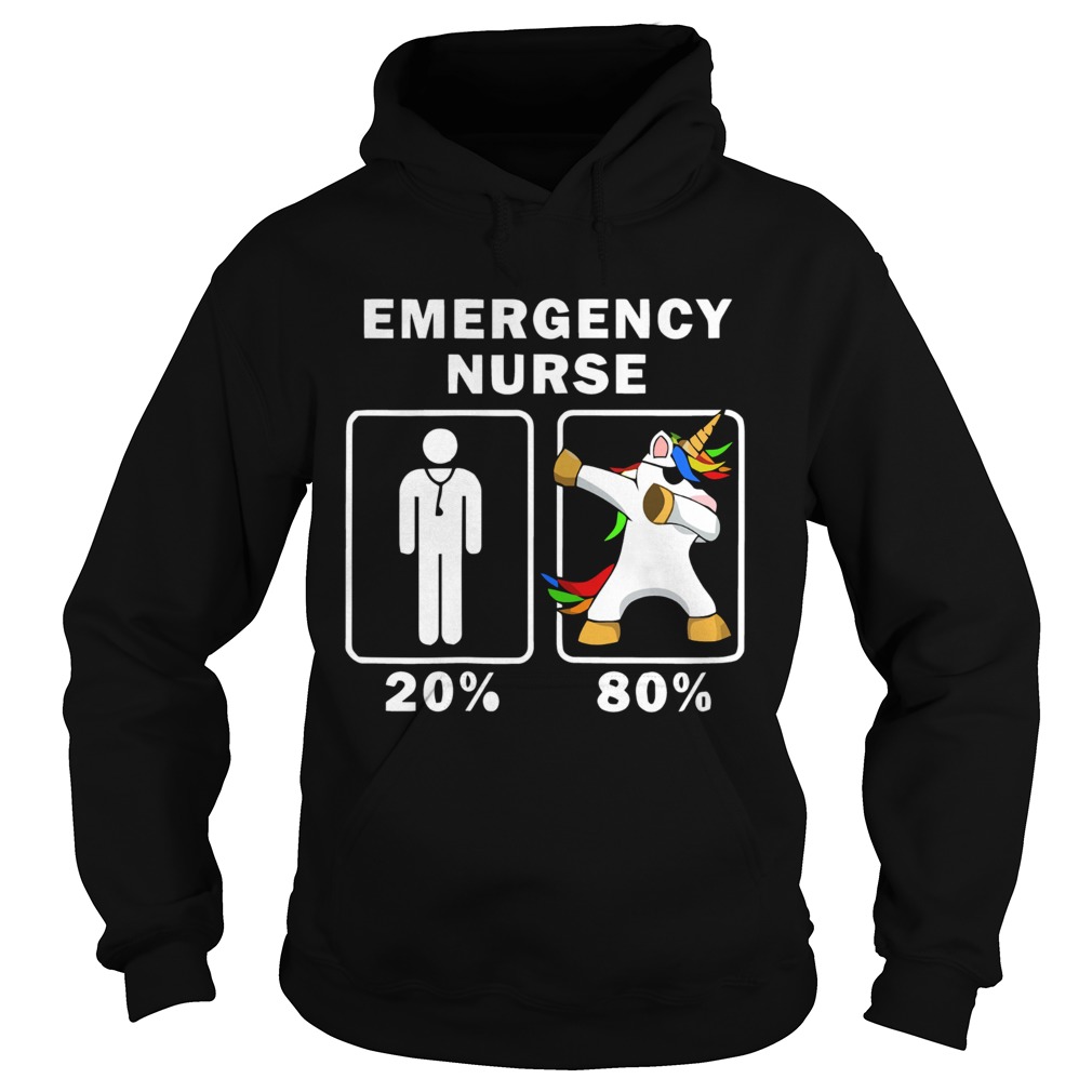 1572664107Emergency Nurse Unicorn Dabbing 20% 80% Hoodie