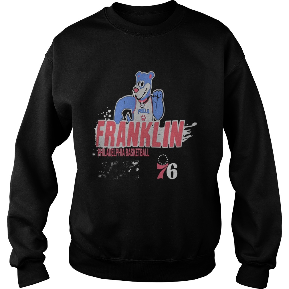 1572667931Joel Embiid Philadelphia 76ers Ice Break Franklin Bear Sweatshirt