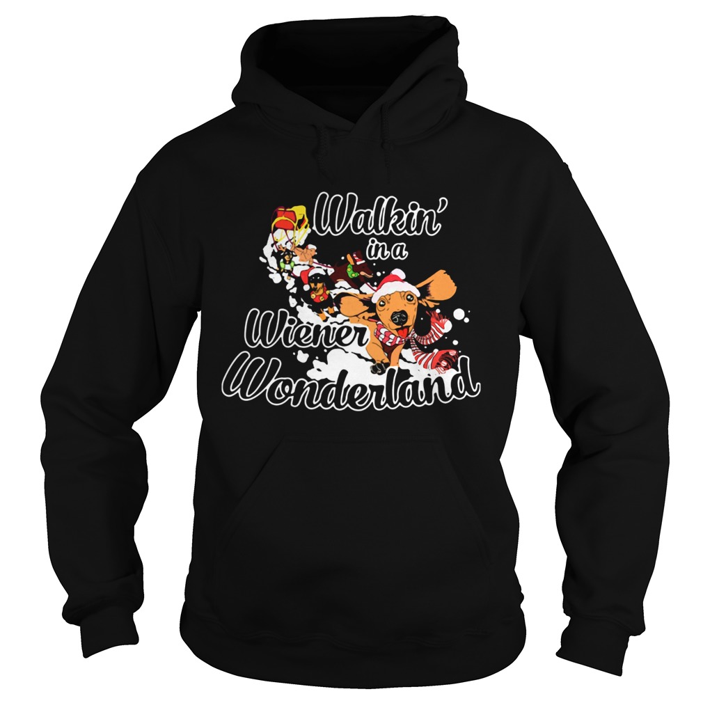 1572681221Dachshund Walkinâ€™ In A Wiener Wonderland Christmas Shirt Hoodie