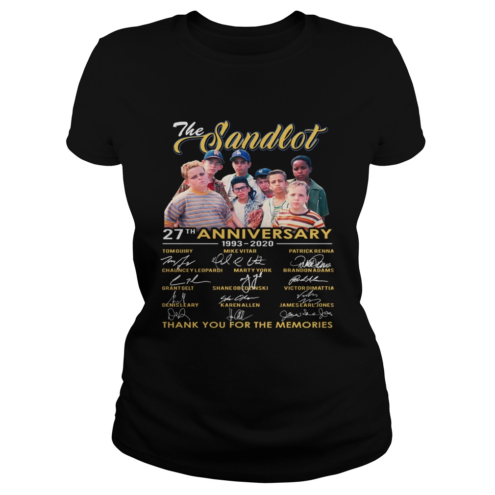 1572686521The Sandlot 27th Anniversary 1993-2020 Thank You For The Memories Signature Shirt Classic Ladies