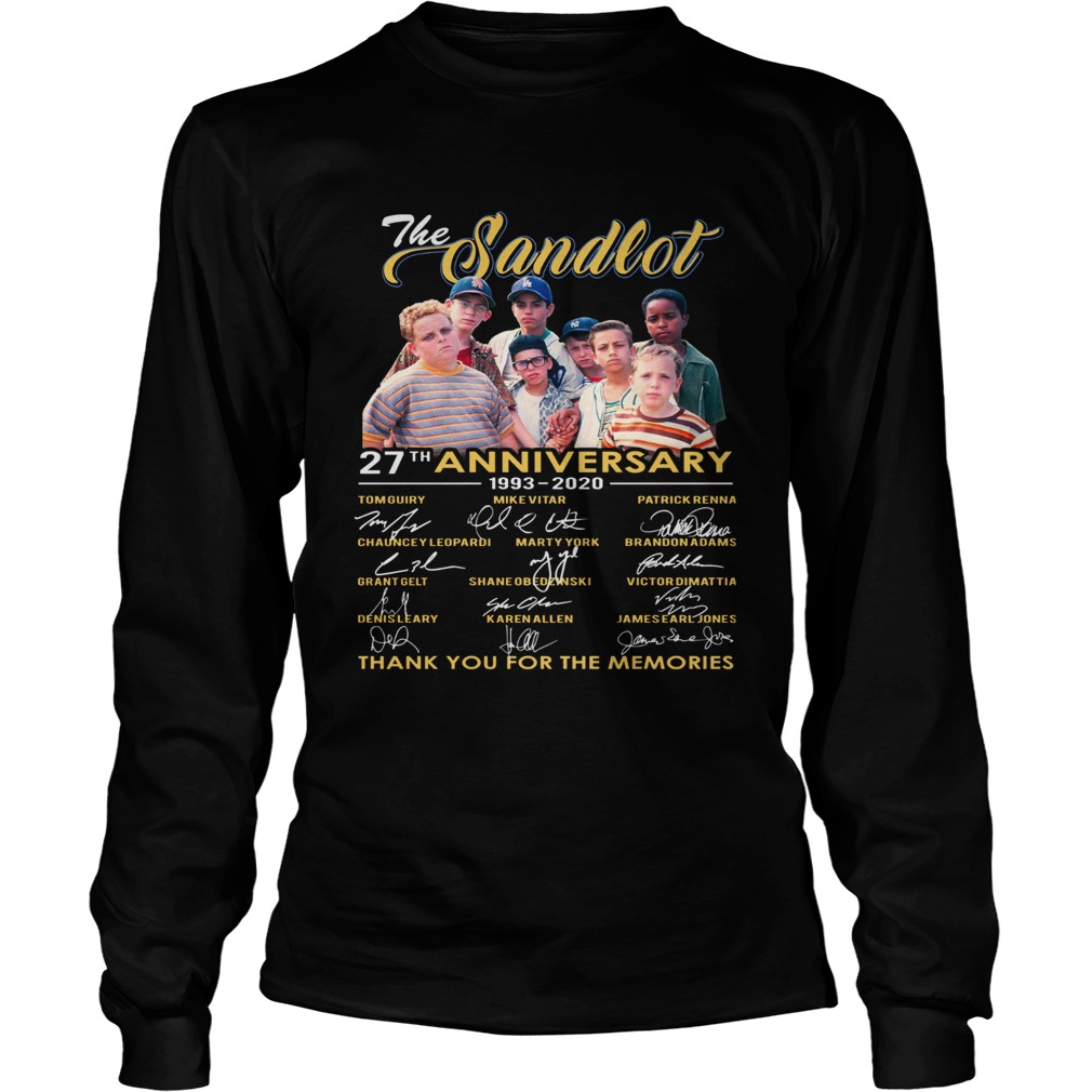 1572686521The Sandlot 27th Anniversary 1993-2020 Thank You For The Memories Signature Shirt LongSleeve