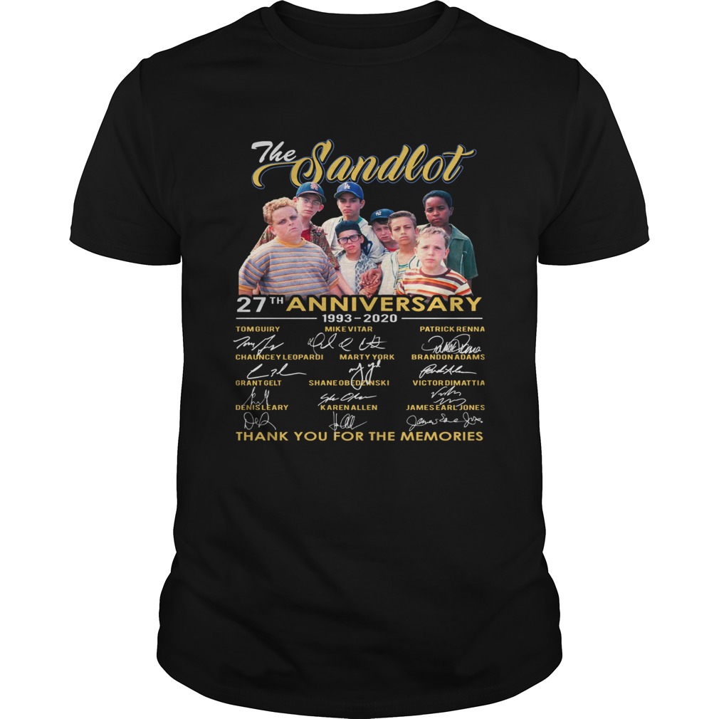 The Sandlot 27th Anniversary 1993-2020 Thank You For The Memories Signature Shirt