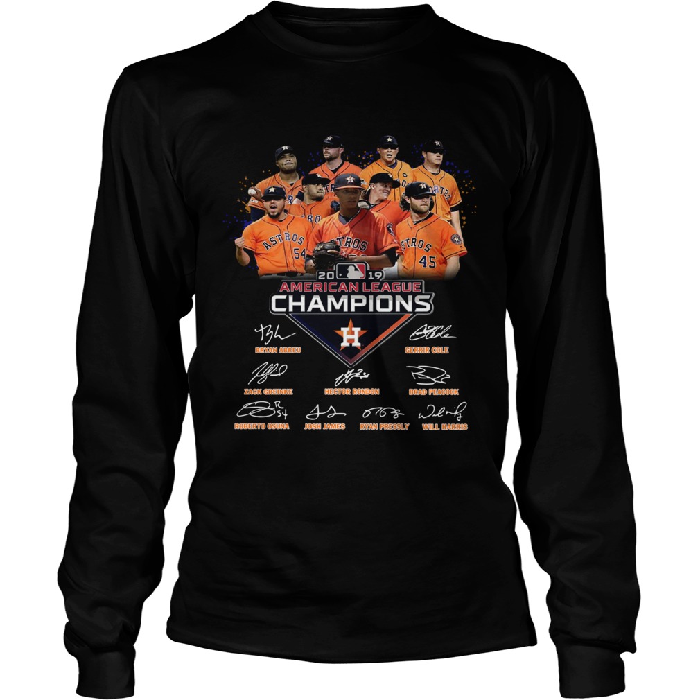 1572686883Houston Astros 2019 American League Champions Signature Shirt LongSleeve