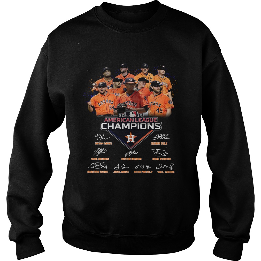 1572686883Houston Astros 2019 American League Champions Signature Shirt Sweatshirt