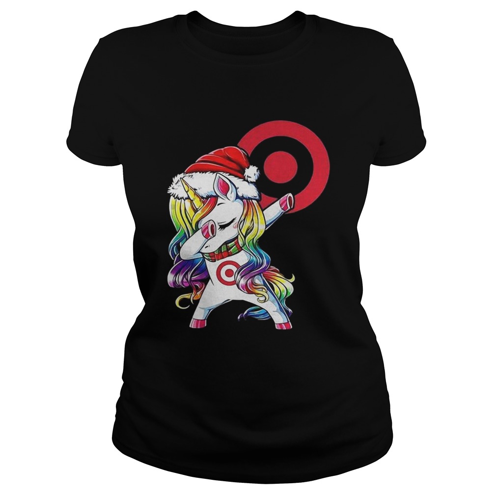 1572839615Target corporation dabbing Unicorn christmas Classic Ladies