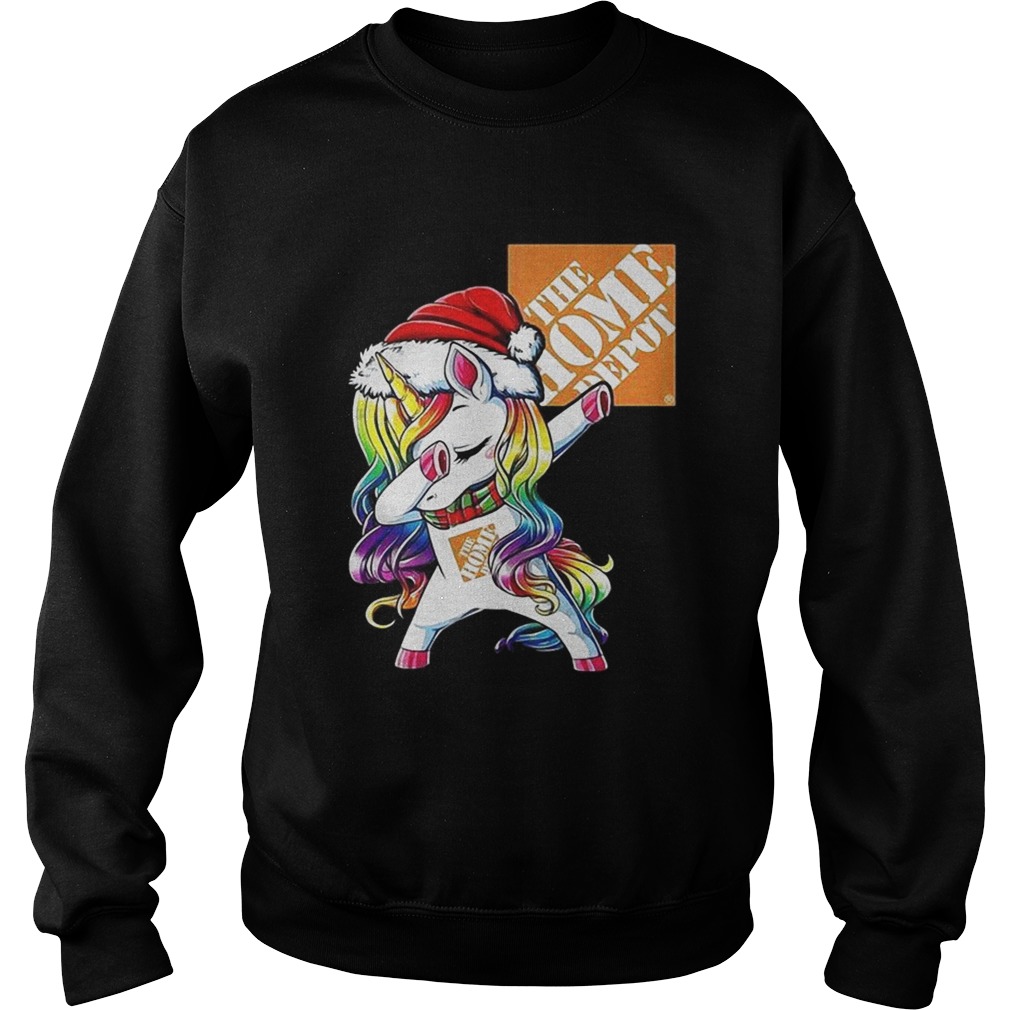 1572839697The home depot christmas dabbing unicorn Sweatshirt