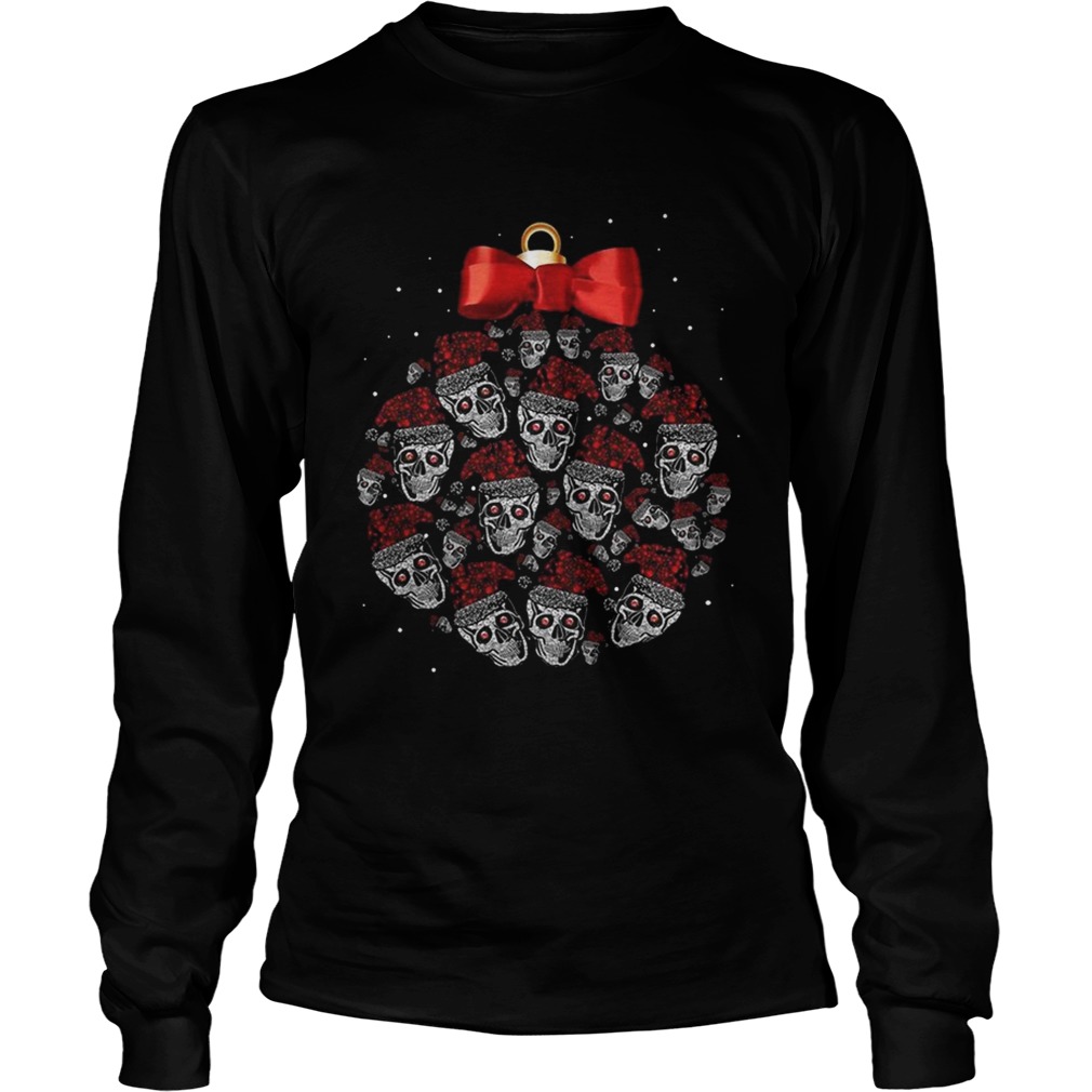 1572839865Skull christmas ball glitter pattern LongSleeve