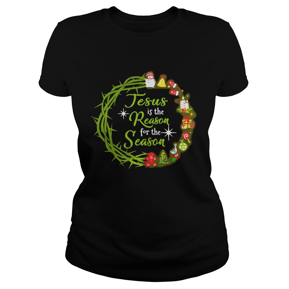 1572842371Jesus Is The Reason For The Season Christmas wreath Classic Ladies