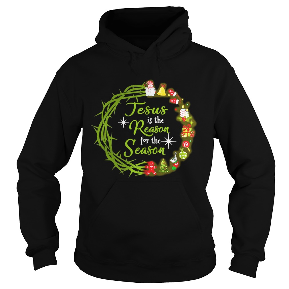 1572842371Jesus Is The Reason For The Season Christmas wreath Hoodie