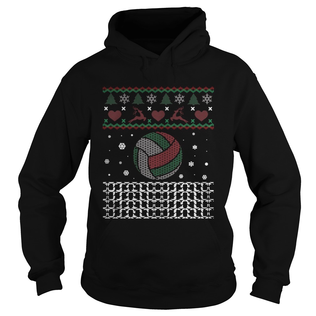 1572843328Volleyball Christmas Reindeer Brocade motifs Hoodie