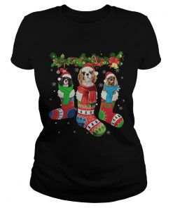 1572844340Cavalier King Charles Spaniel in stocking Merry Christmas  Classic Ladies