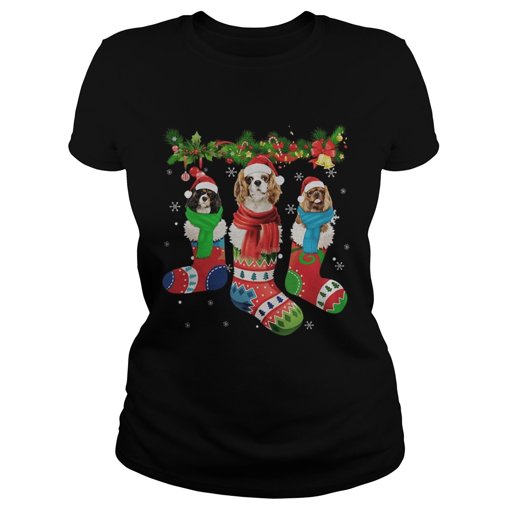 1572844340Cavalier King Charles Spaniel in stocking Merry Christmas Classic Ladies