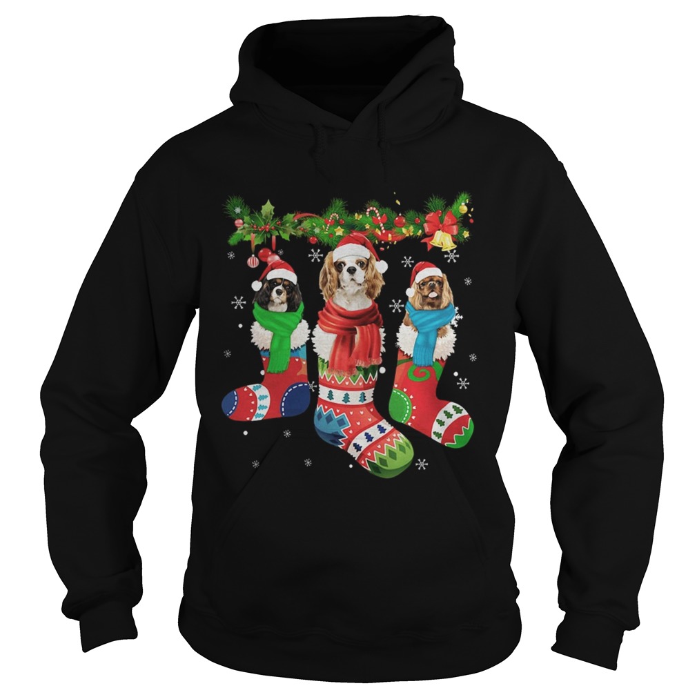 1572844340Cavalier King Charles Spaniel in stocking Merry Christmas Hoodie