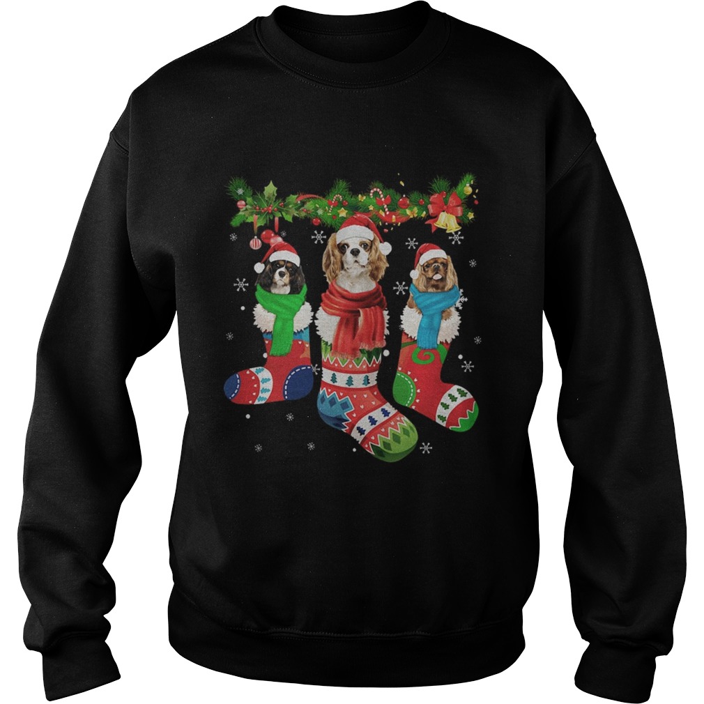 1572844340Cavalier King Charles Spaniel in stocking Merry Christmas Sweatshirt