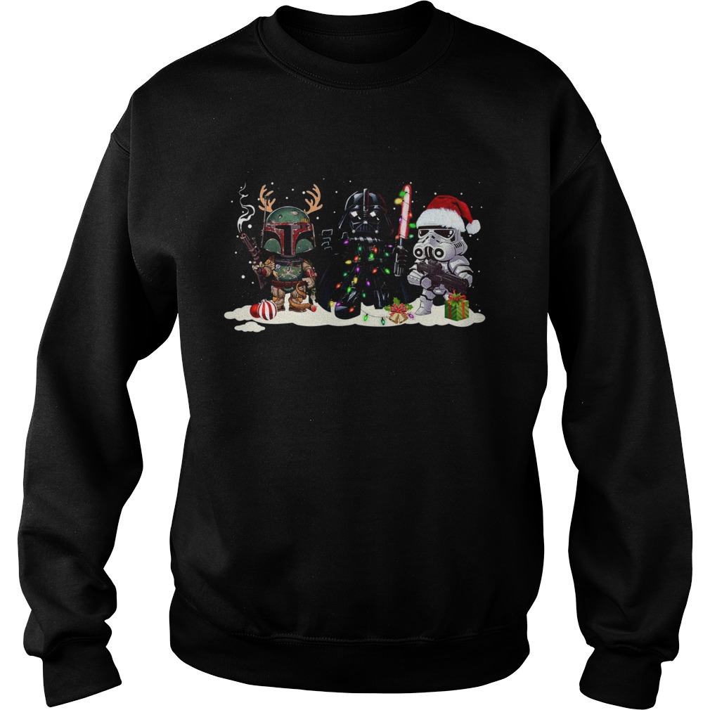 1572854812Star Wars Boba Fett Darth Vader Stormtrooper Christmas Sweatshirt