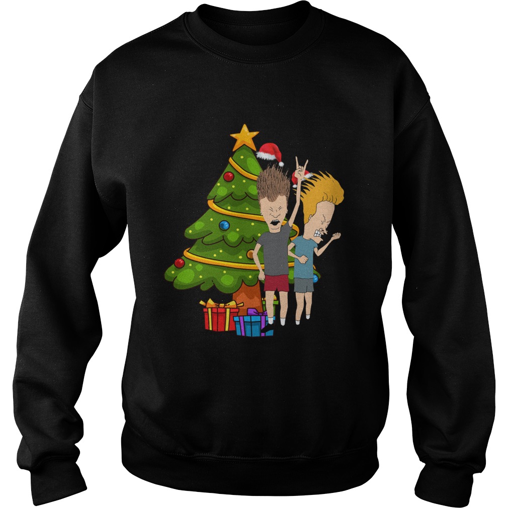 1572855191Beavis And Butthead Around The Christmas Tree Sweatshirt