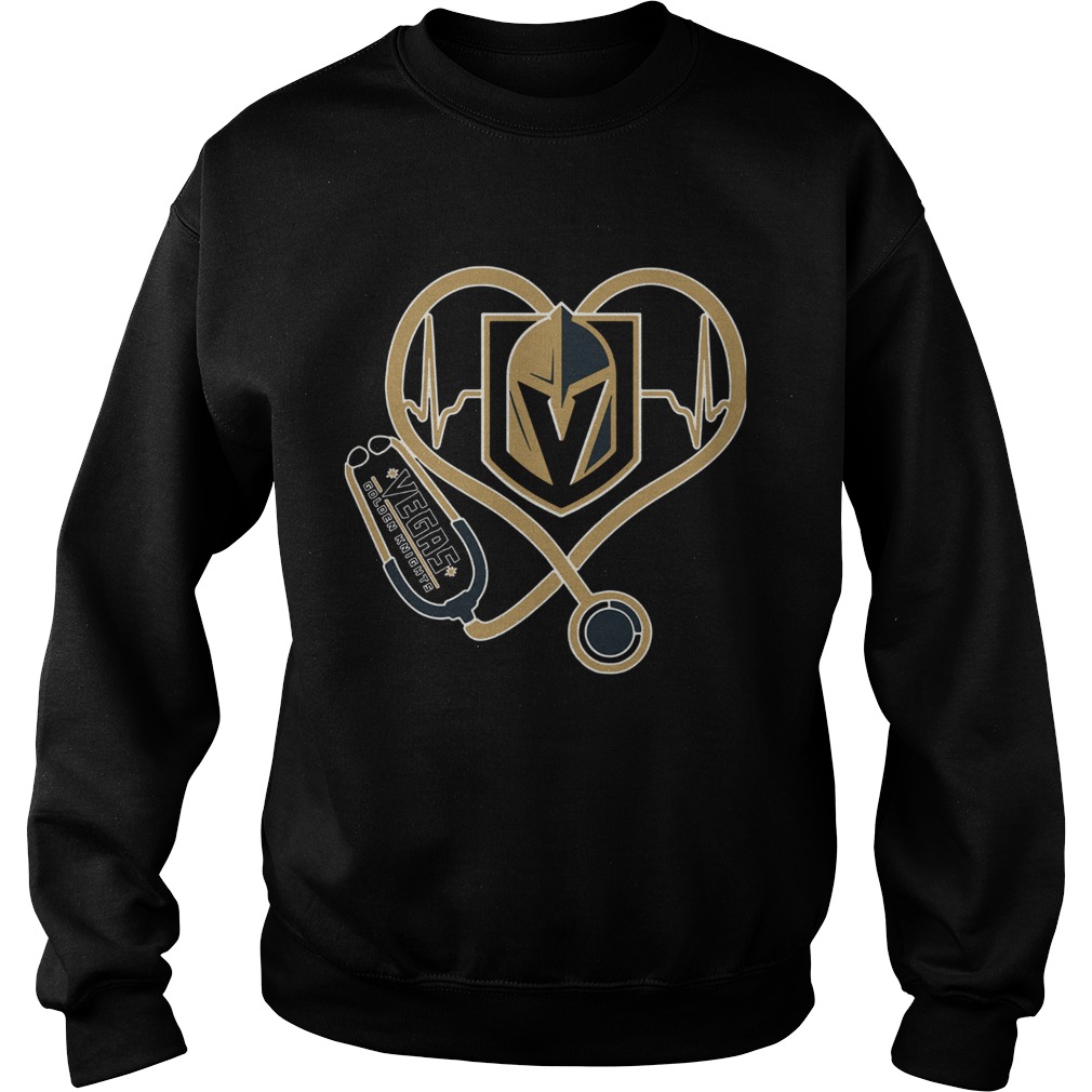 1572856538Heartbeat Nurse Love Vegas Golden Knights Sweatshirt