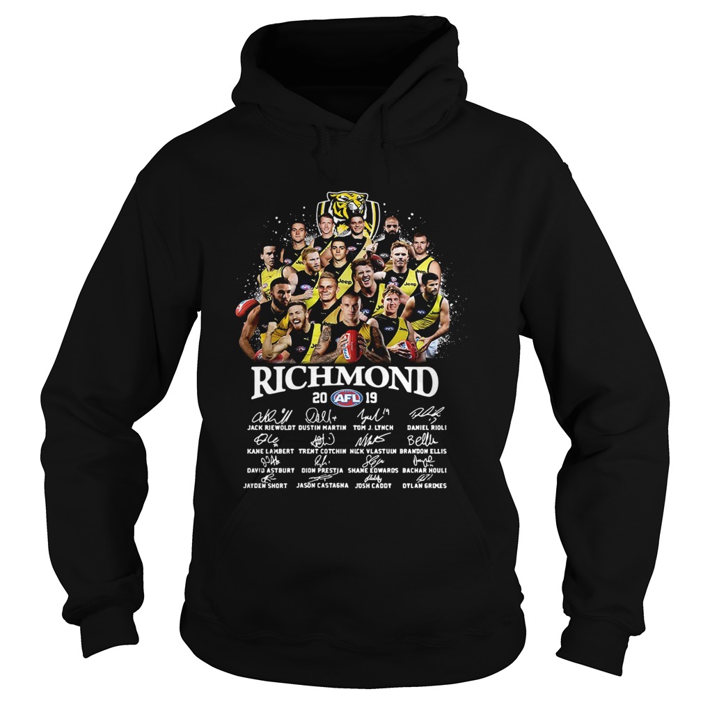 1572856944Tiger Richmond 2019 AFL Team Player Signatures Hoodie