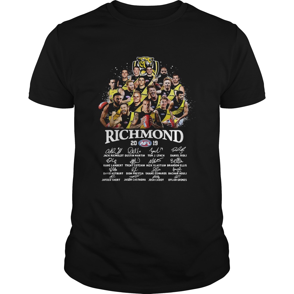 Tiger Richmond 2019 AFL Team Player Signatures shirt