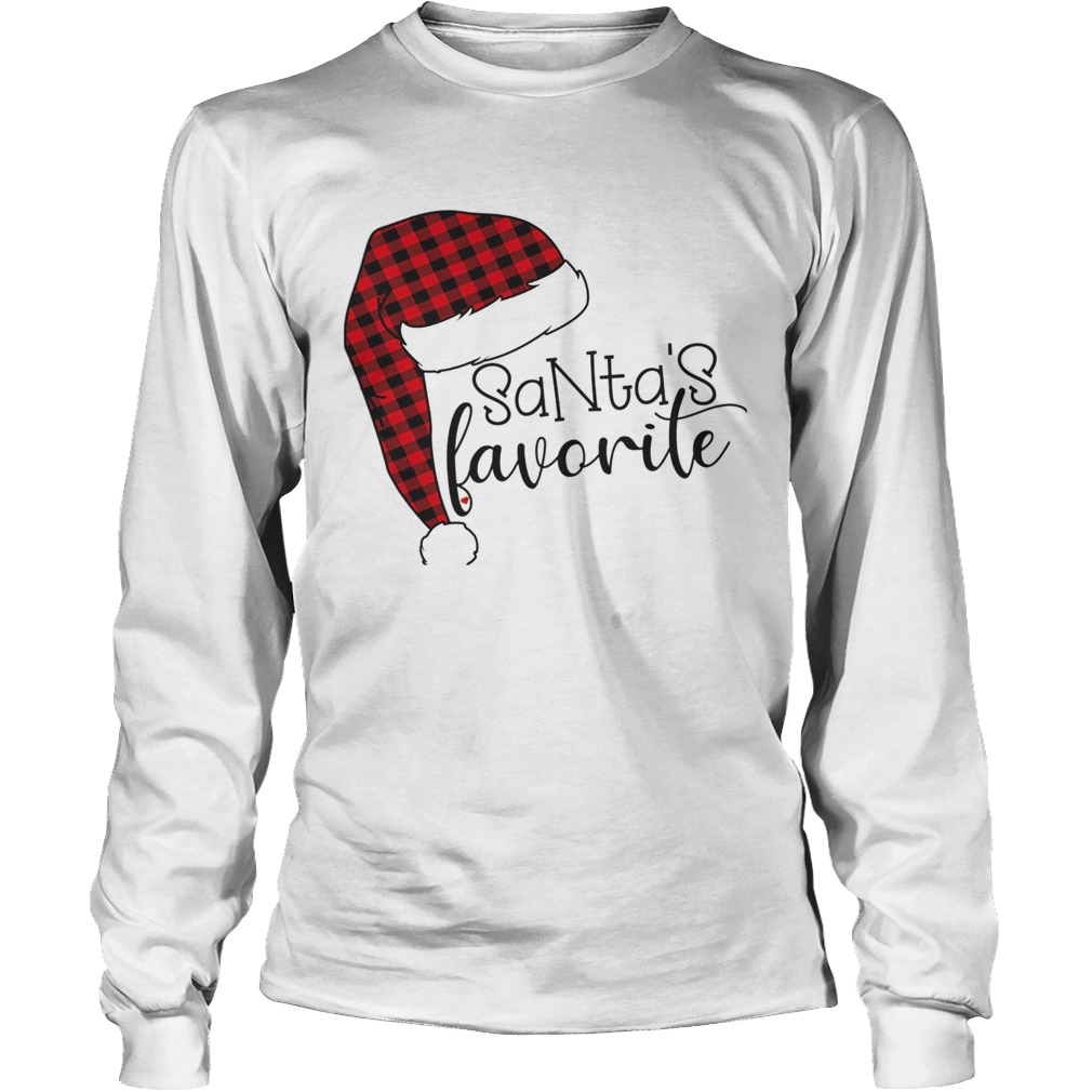 1572861405Funny Christmas Gift Santa's Favorite With Santa Hat LongSleeve