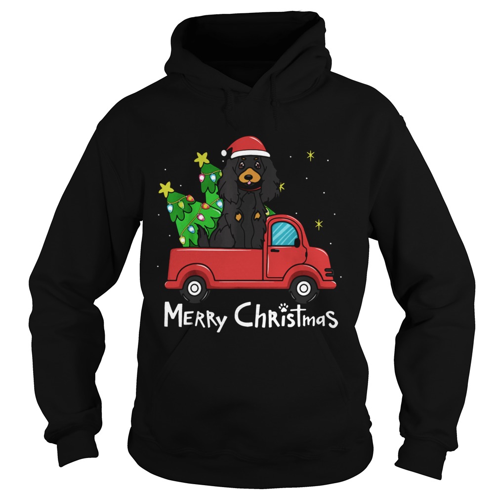 1572861785Gordon Setter Christmas Truck Tree Merry Christmas Hoodie