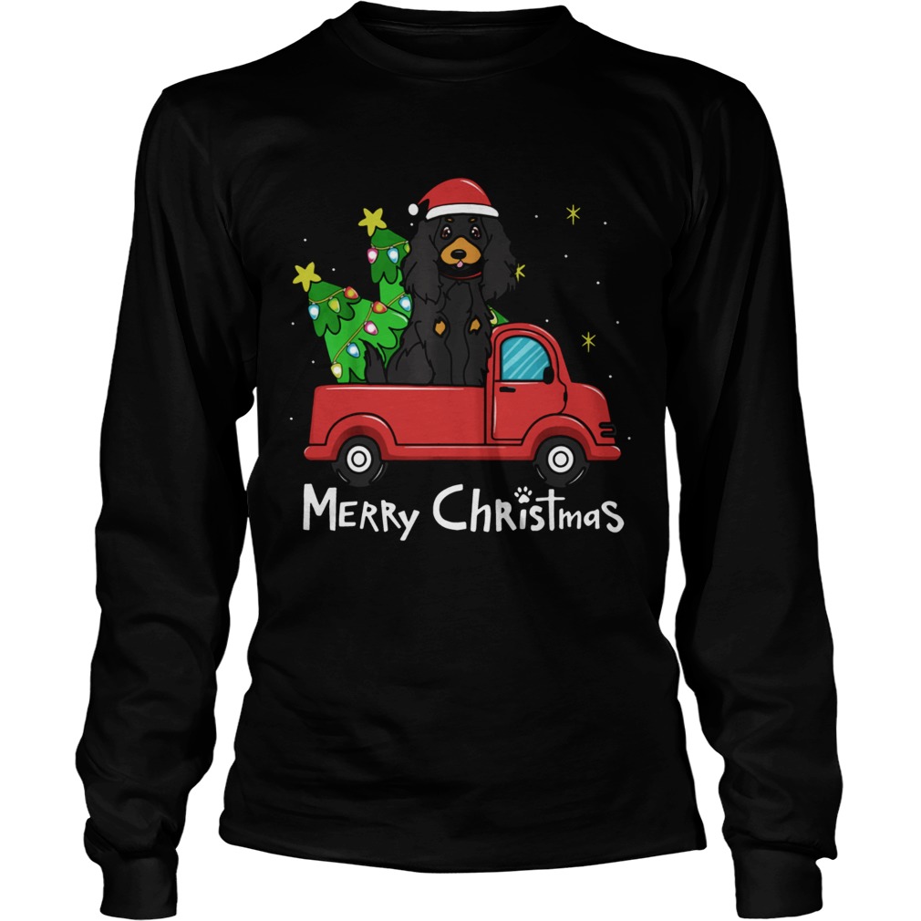 1572861785Gordon Setter Christmas Truck Tree Merry Christmas LongSleeve