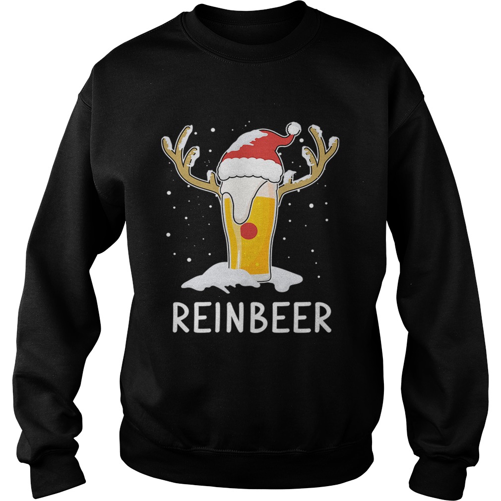 1572862057ReinBeer Xmas Beer Deer With Christmas Hat Sweatshirt