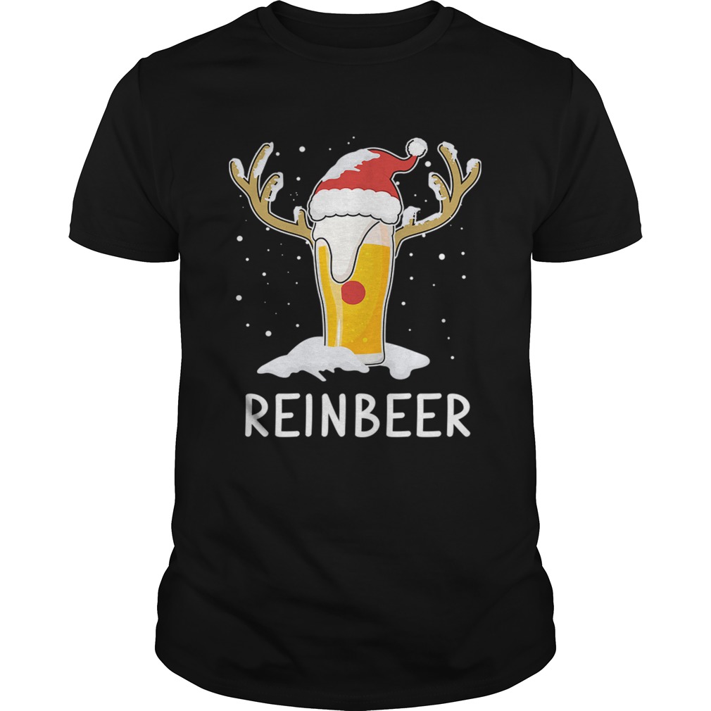 ReinBeer Xmas Beer Deer With Christmas Hat shirt