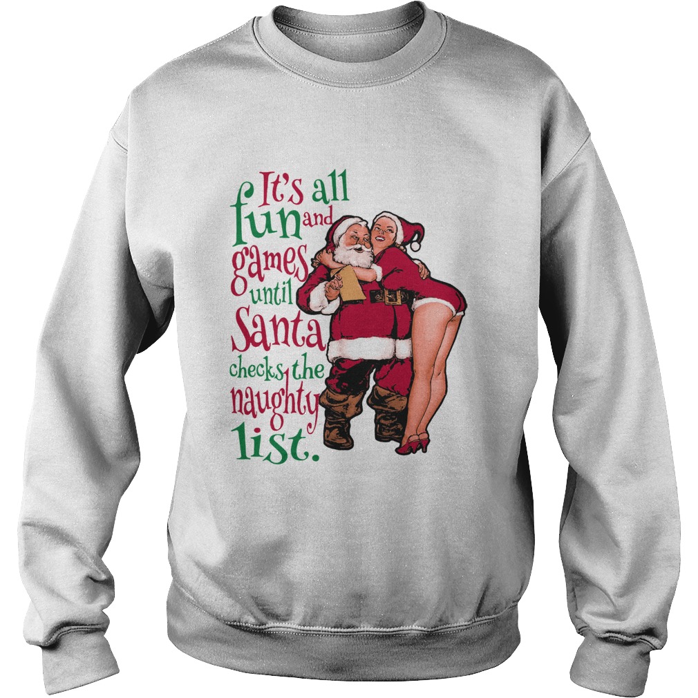 1572864134Fun And Games Until Santa Check The Naughty List Raglan Sweatshirt