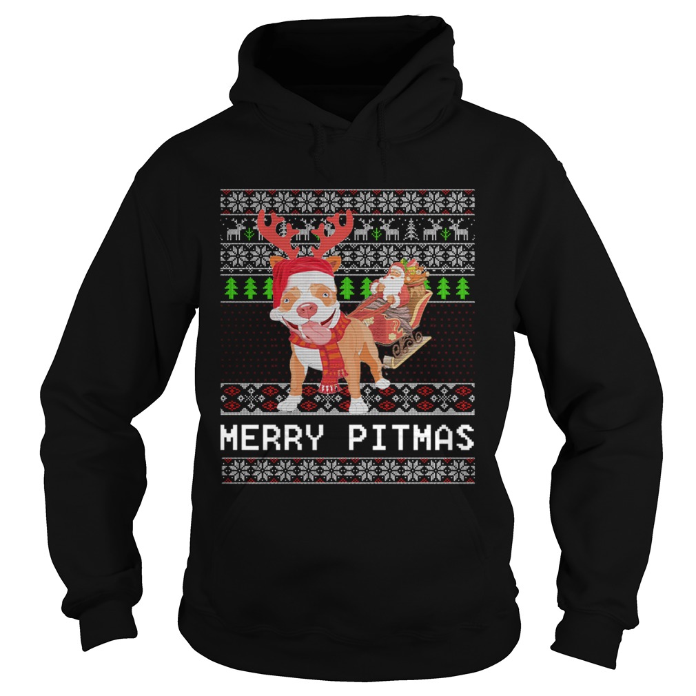 1572864523Merry Pitmas Ugly Christmas Pitbull Dog Funny Xmas Gift Hoodie