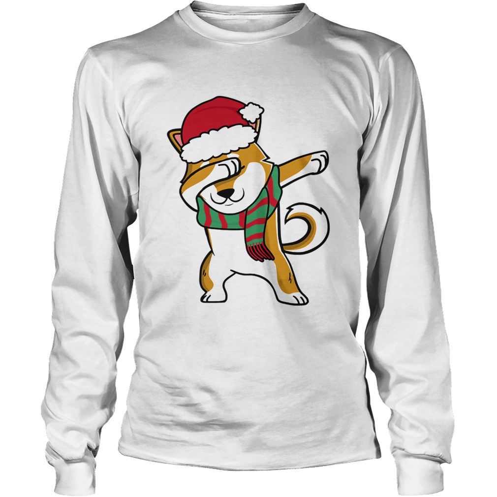 1572867996Dabbing Corgi Christmas Tee For Dog Lover LongSleeve