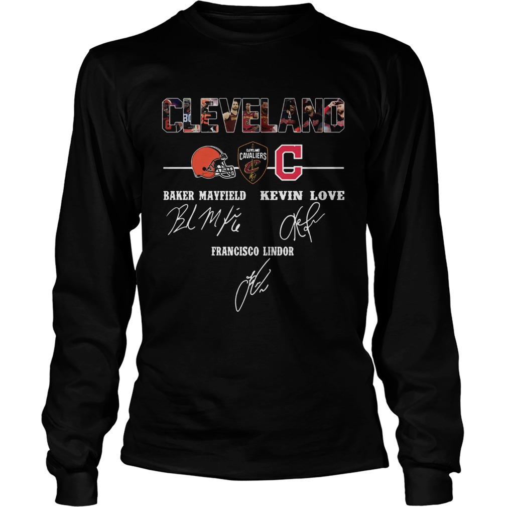 1572871962Cleveland Cavaliers Baker Mayfield Kevin Love signature LongSleeve