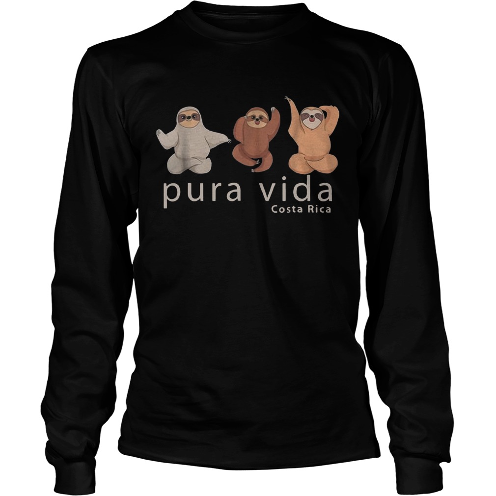 1572872045Costa Rica Sloths Souvenir Pura Vida LongSleeve