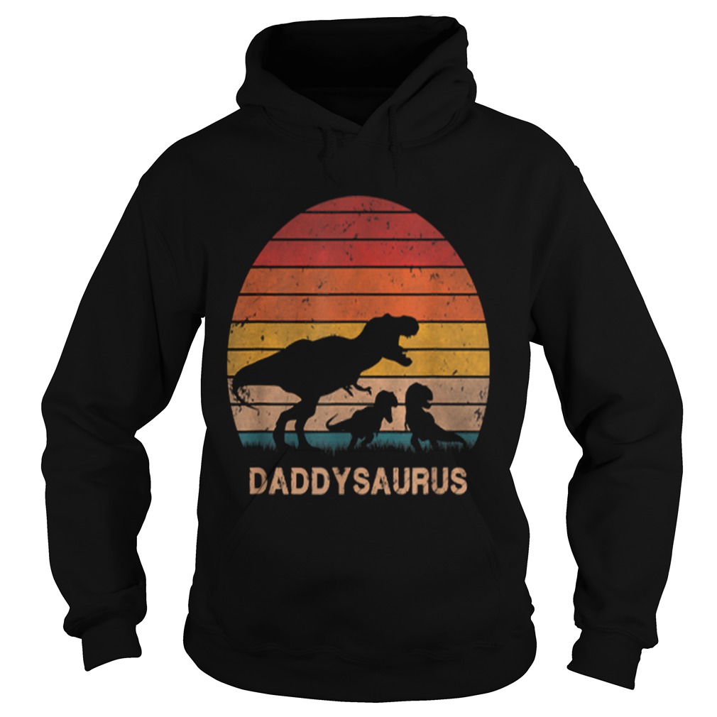 1573724743Mens Dad Dinosaur Daddysaurus 2 Two kids Christmas Birthday Gift Hoodie