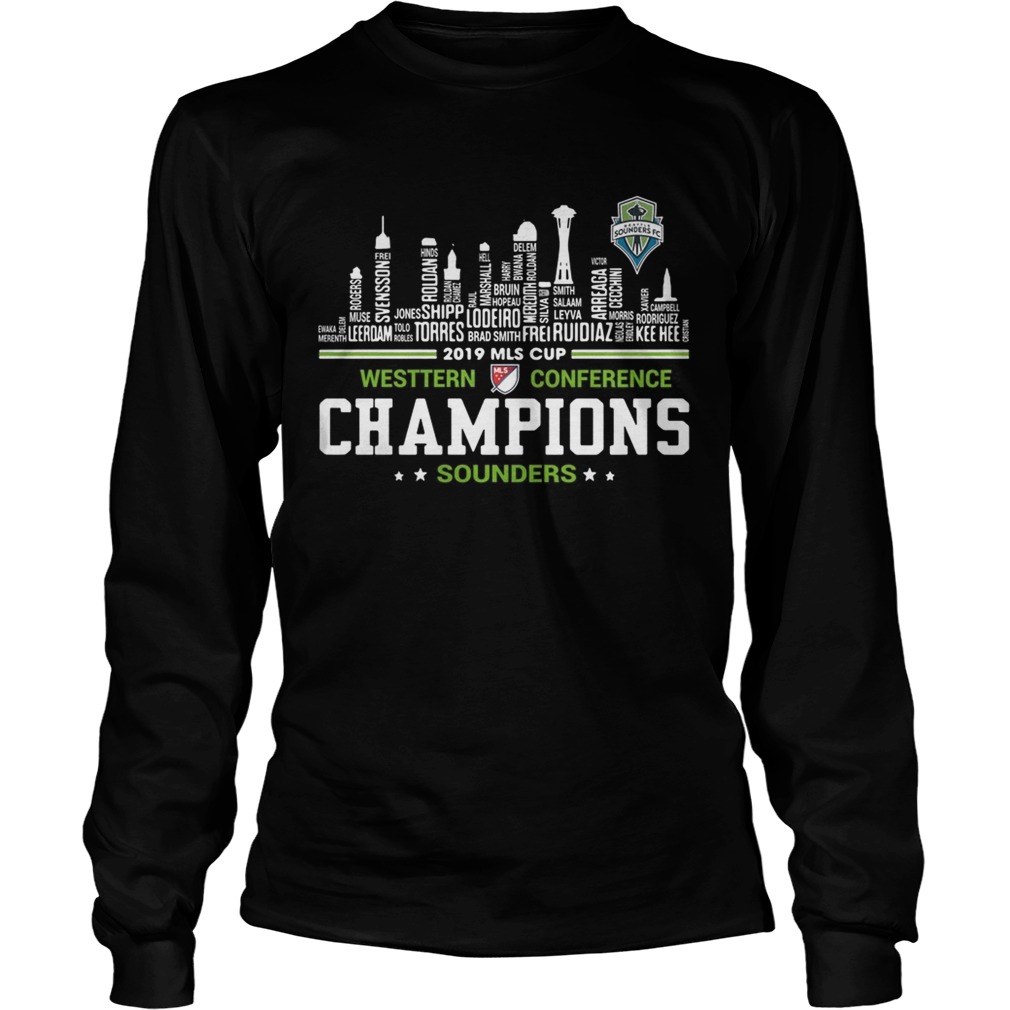 2019 MLS Cup Western Conference Champions Sounders building LongSleeve