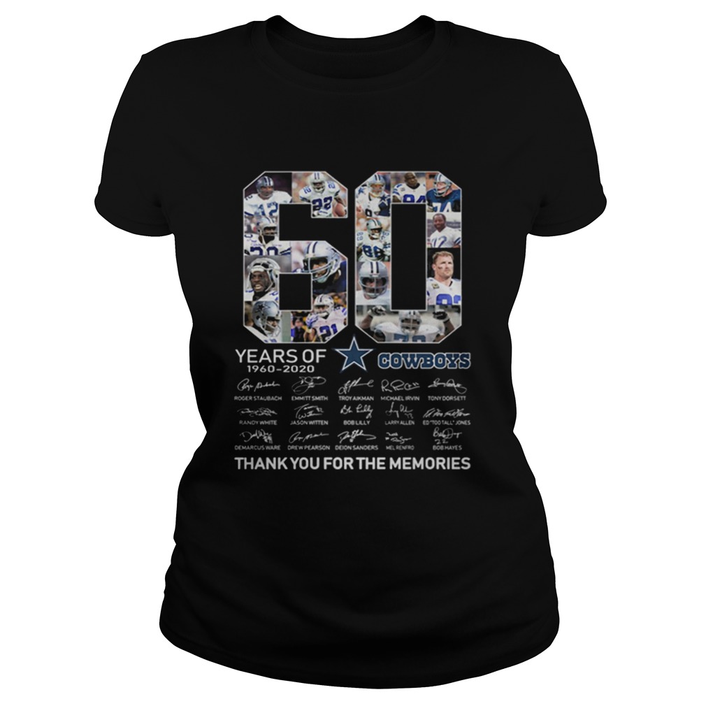 60 Years Of Dallas Cowboys 19602020 signatures Classic Ladies