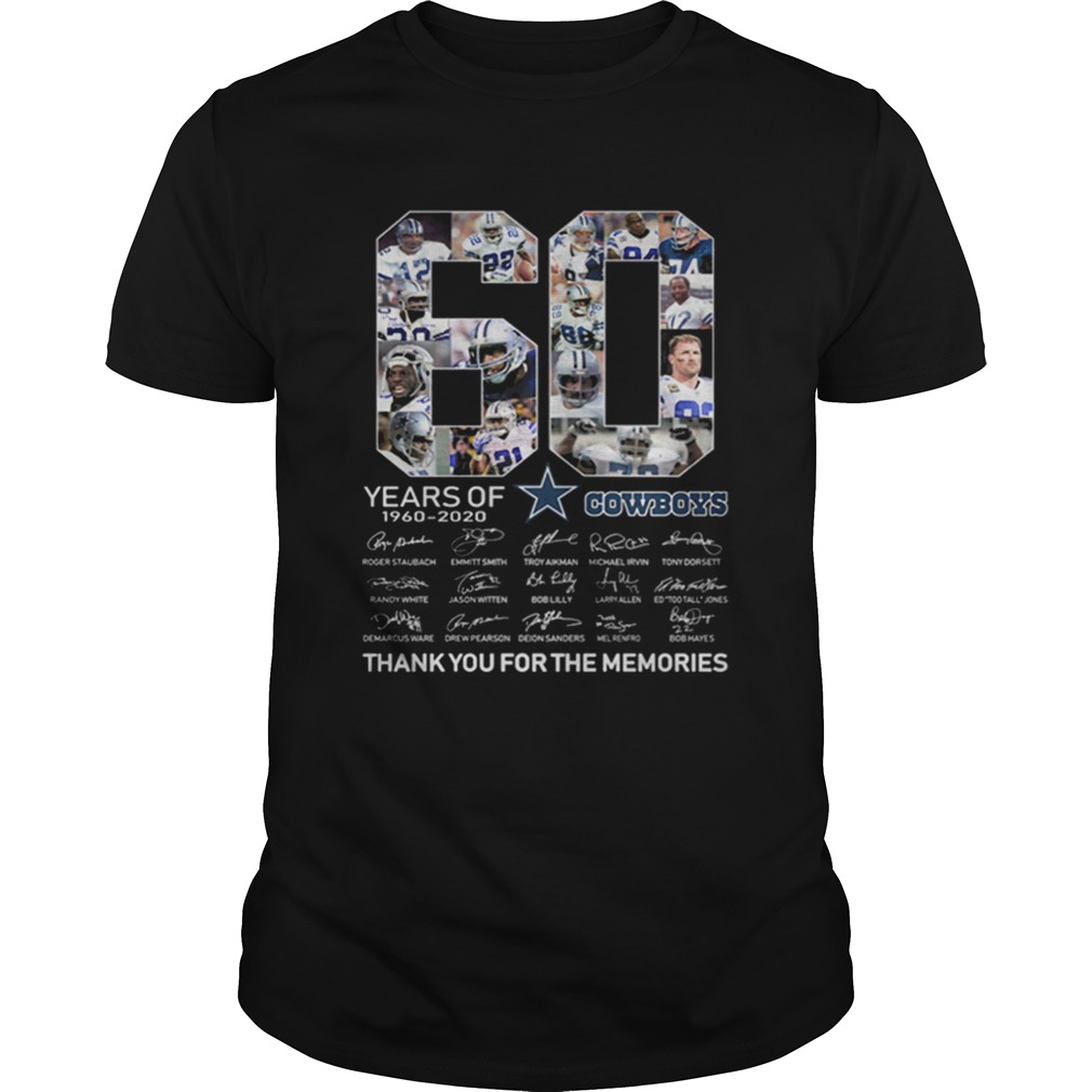 60 Years Of Dallas Cowboys 19602020 signatures shirt