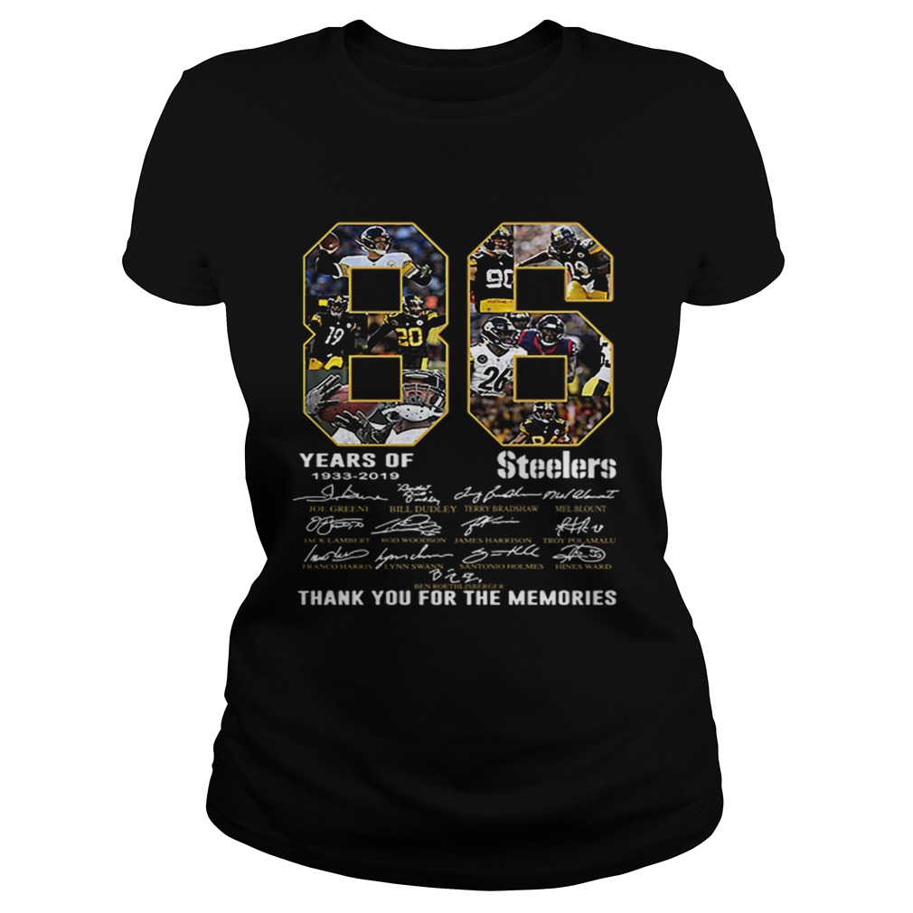 86 Years Of Pittsburgh Steelers 19332019 signatures Classic Ladies