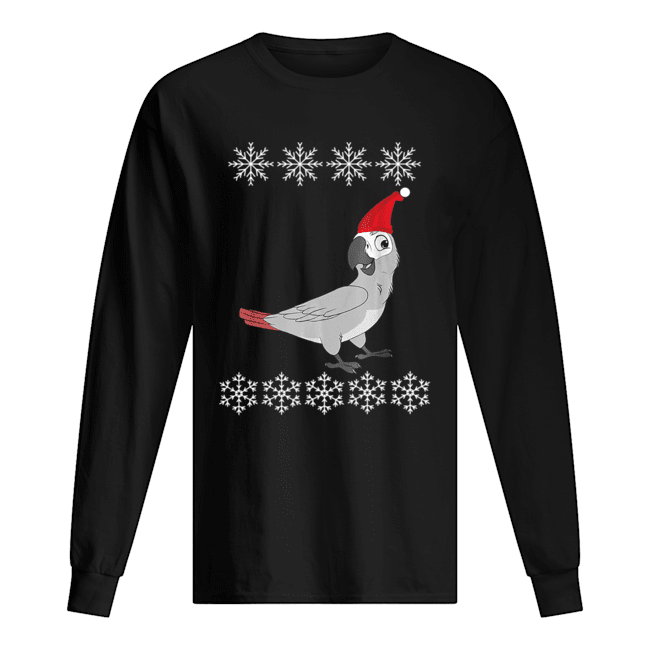 African Grey Parrot Christmas Long Sleeved T-shirt 