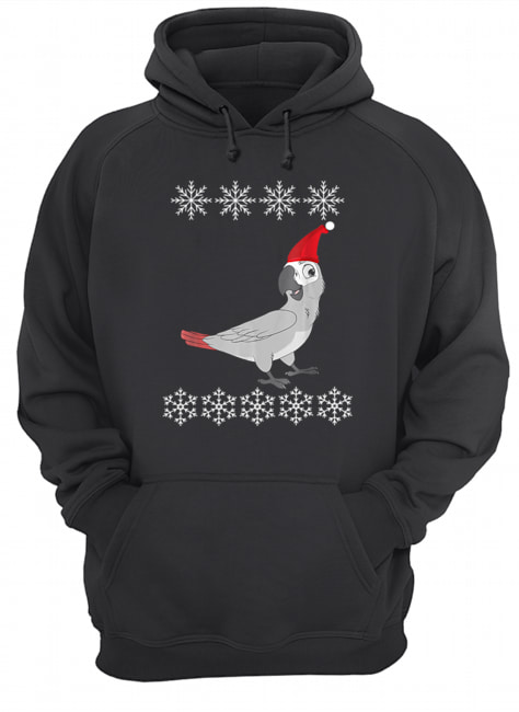 African Grey Parrot Christmas Unisex Hoodie