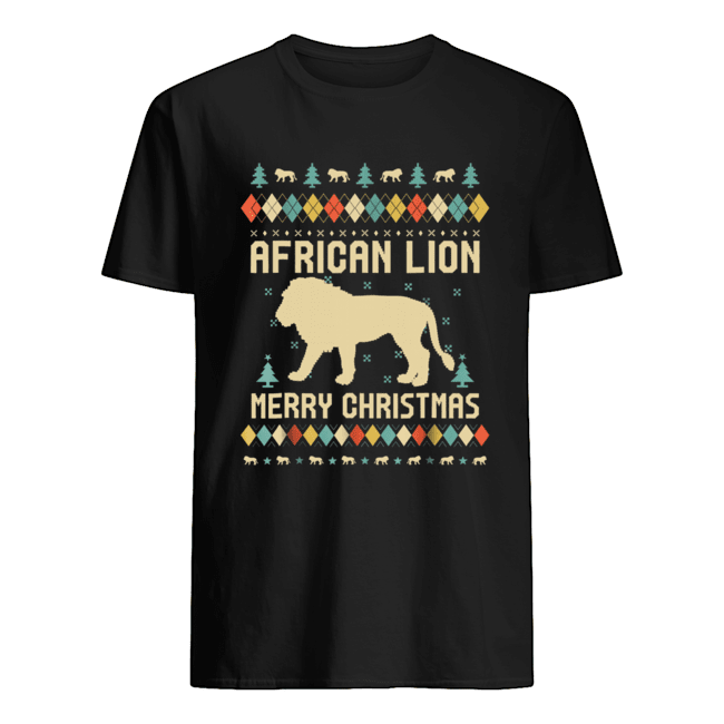 African Lion Christmas T Shirt Vintage Retro shirt