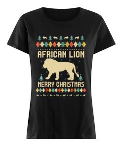 African Lion Christmas T Shirt Vintage Retro  Classic Women's T-shirt