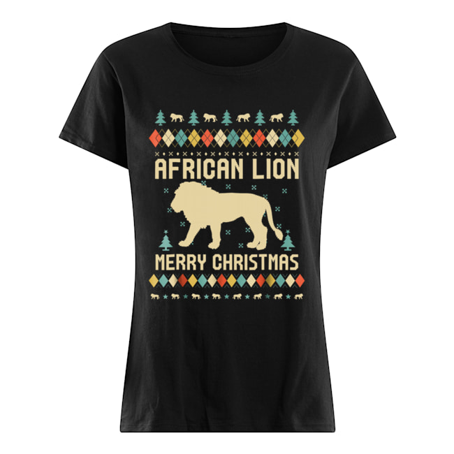 African Lion Christmas T Shirt Vintage Retro Classic Women's T-shirt