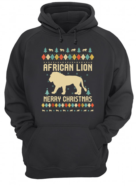 African Lion Christmas T Shirt Vintage Retro Unisex Hoodie