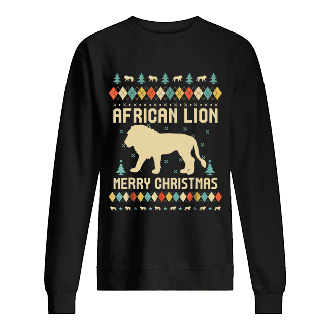 African Lion Christmas T Shirt Vintage Retro Unisex Sweatshirt