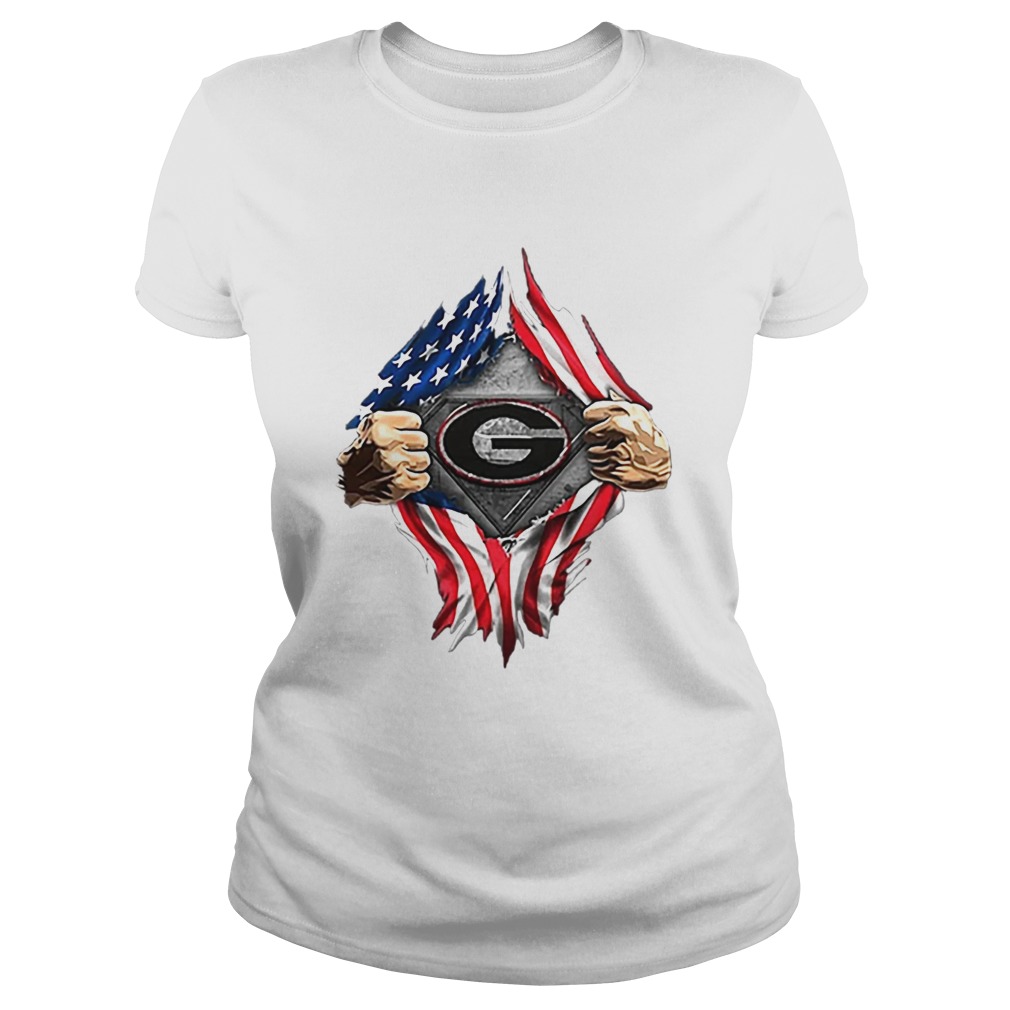 American Flag Blood inside me Georgia Bulldogs Classic Ladies